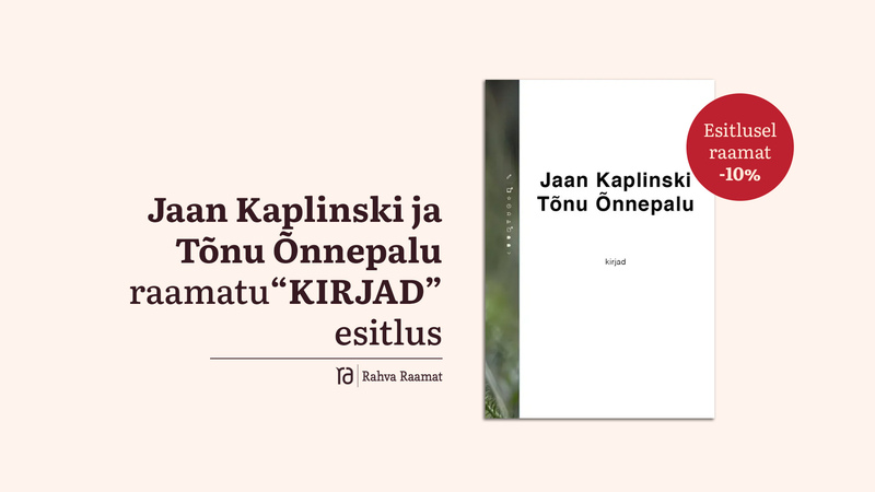 Raamatu "Kirjad" esitlus Tartu Rahva Raamatus